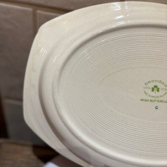 Brendan Erin Stone, Irish Buttercup, Oval Serving Platter / Dish, Arklow Ireland - Picture 5 of 7
